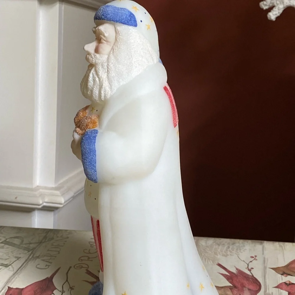 Vintage Fenton Burmese Christmas Santa    * Christmas in July *